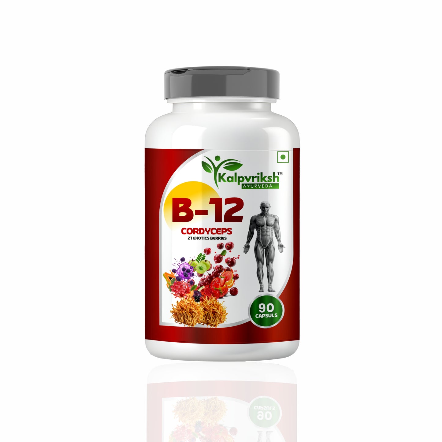 Kalpvriksh Ayurveda B-12 Capsules with Cordyceps & 21 Exotic Berries