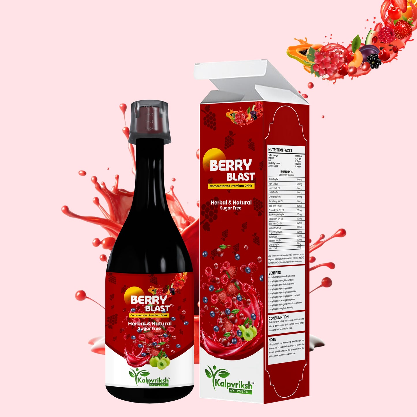 Kalpvriksh Ayurveda Berry Blast Herbal & Natural Sugar-Free Concentrated Drink