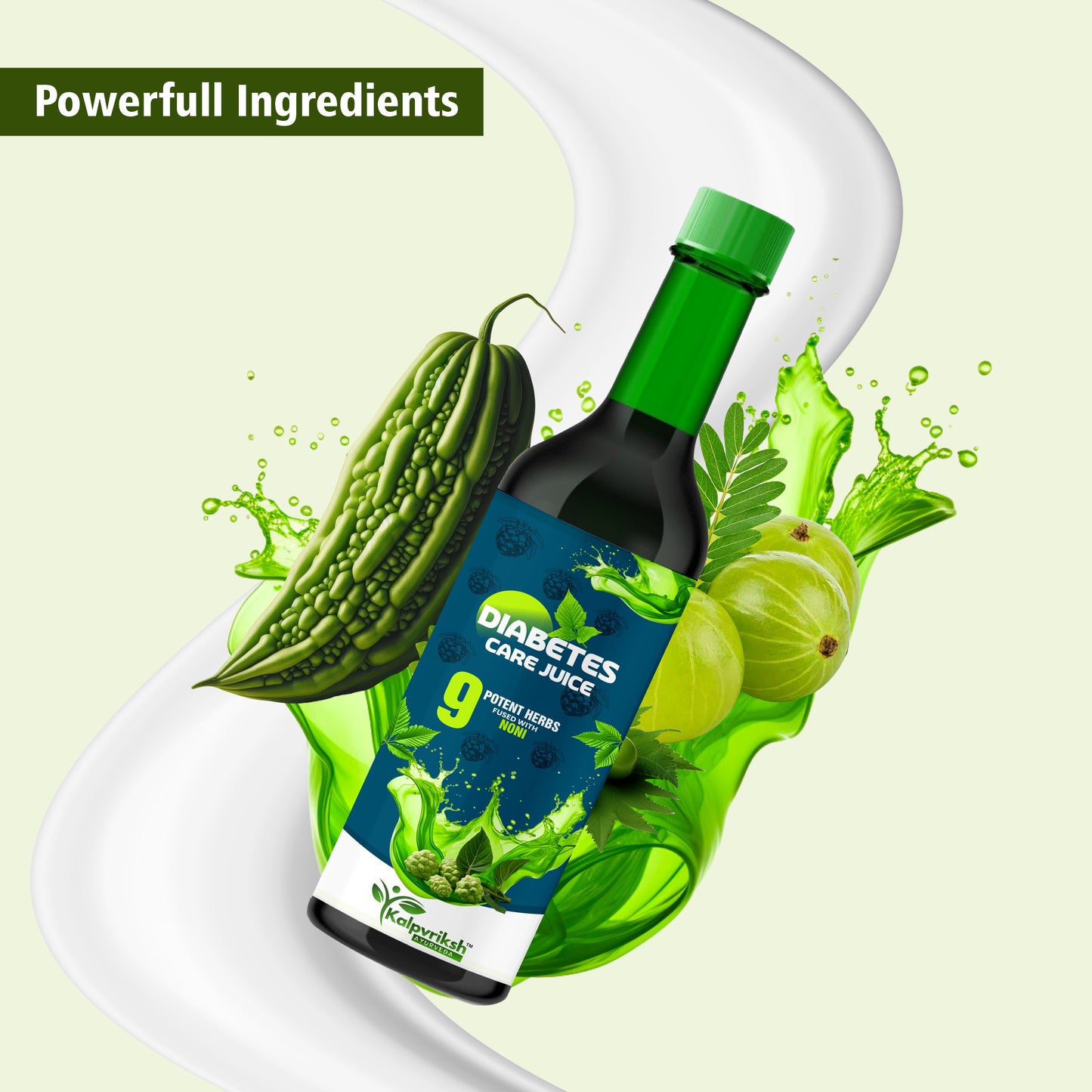 Kalpvriksh Ayurveda Diabetes Care Juice | Herbal Supplement with 9 Potent Herbs & Noni